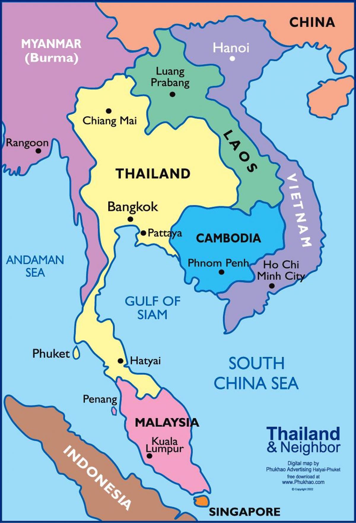bangkok tailandés mapa