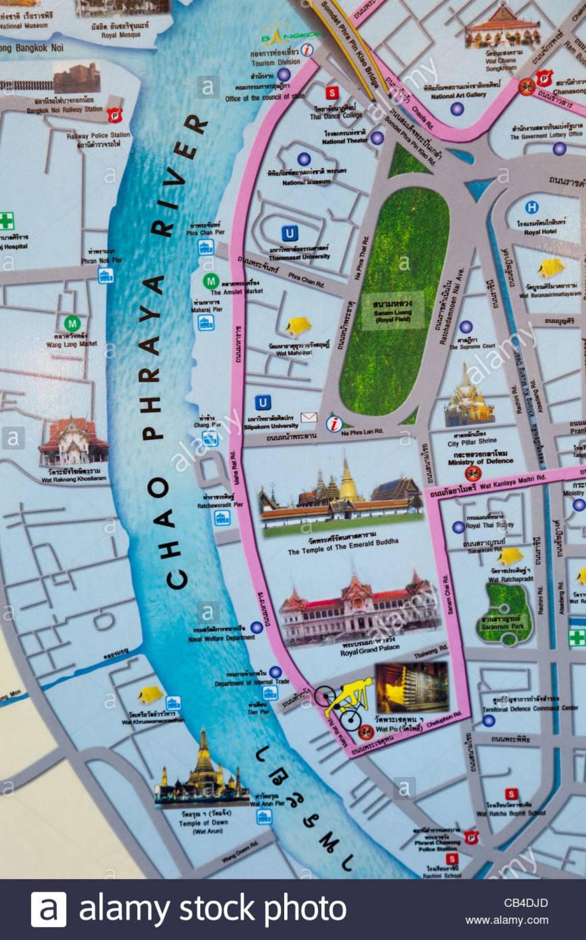bangkok mapa con puntos turísticos