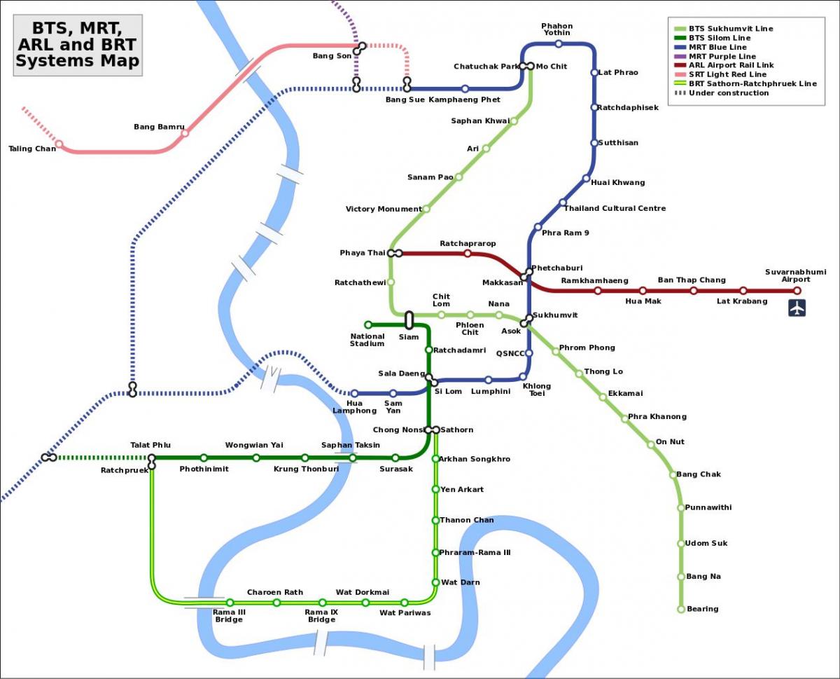 bts tren a bangkok mapa