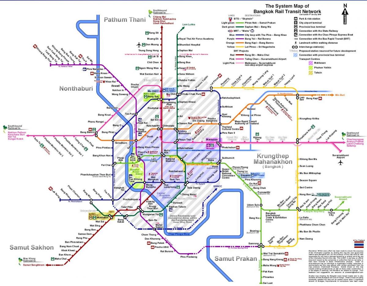 bangkok liña de tren mapa