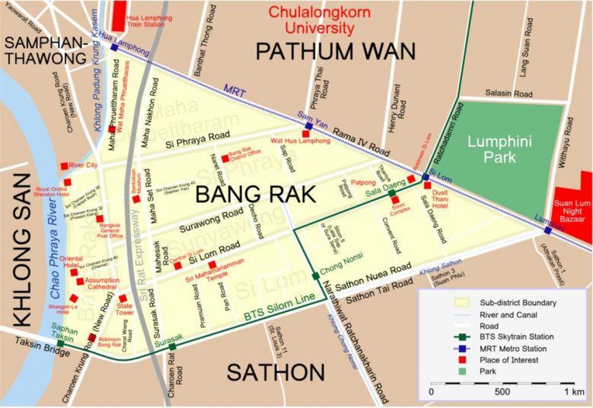 mapa de bangkok provincia da luz vermella