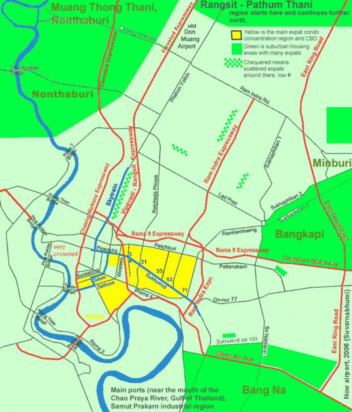bangkok centro da cidade mapa