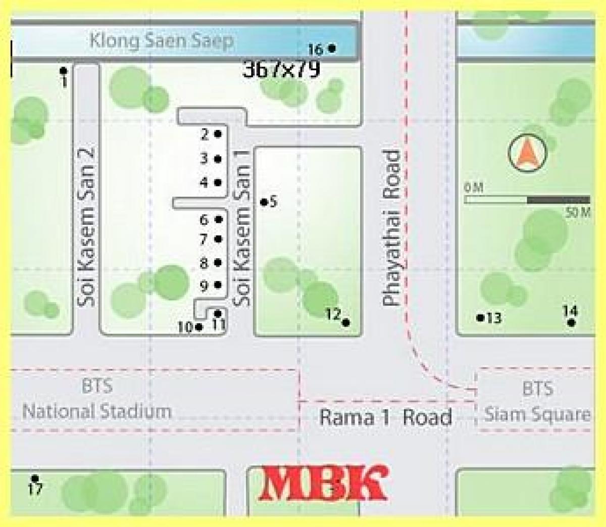 mbk centro comercial en bangkok mapa