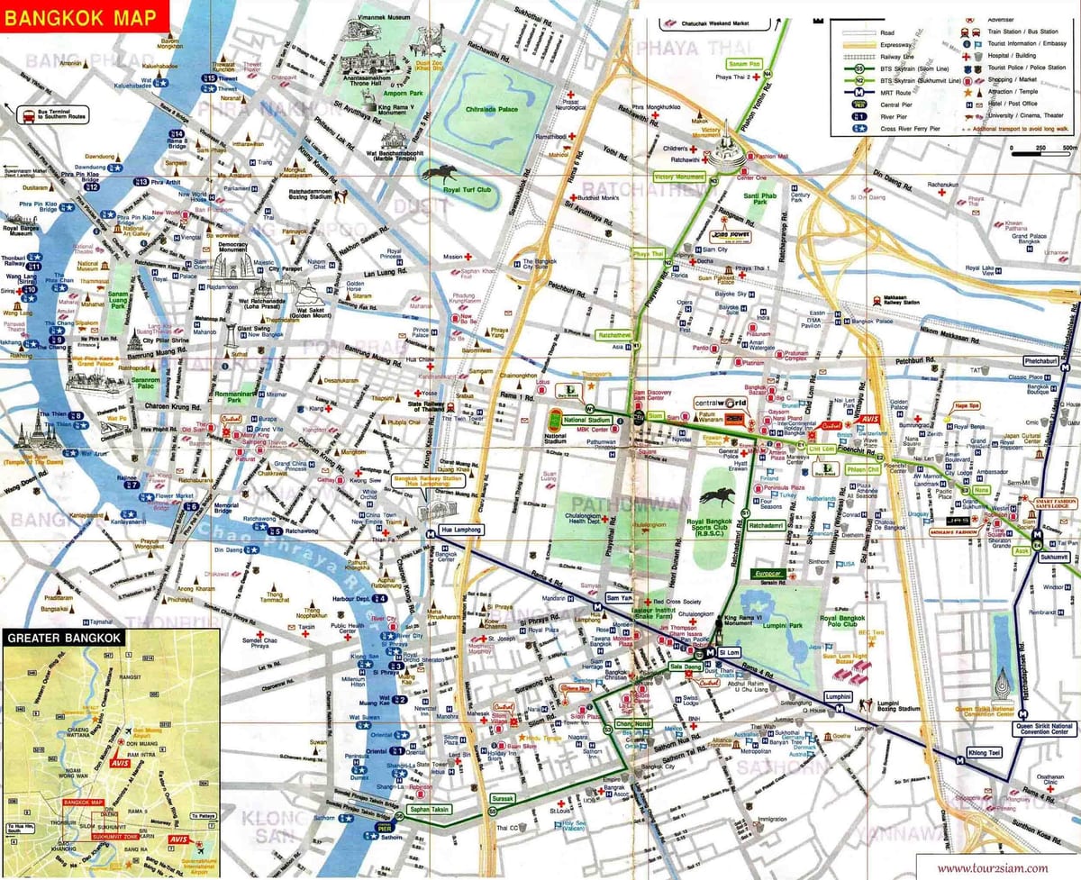 bangkok mapa turístico galego