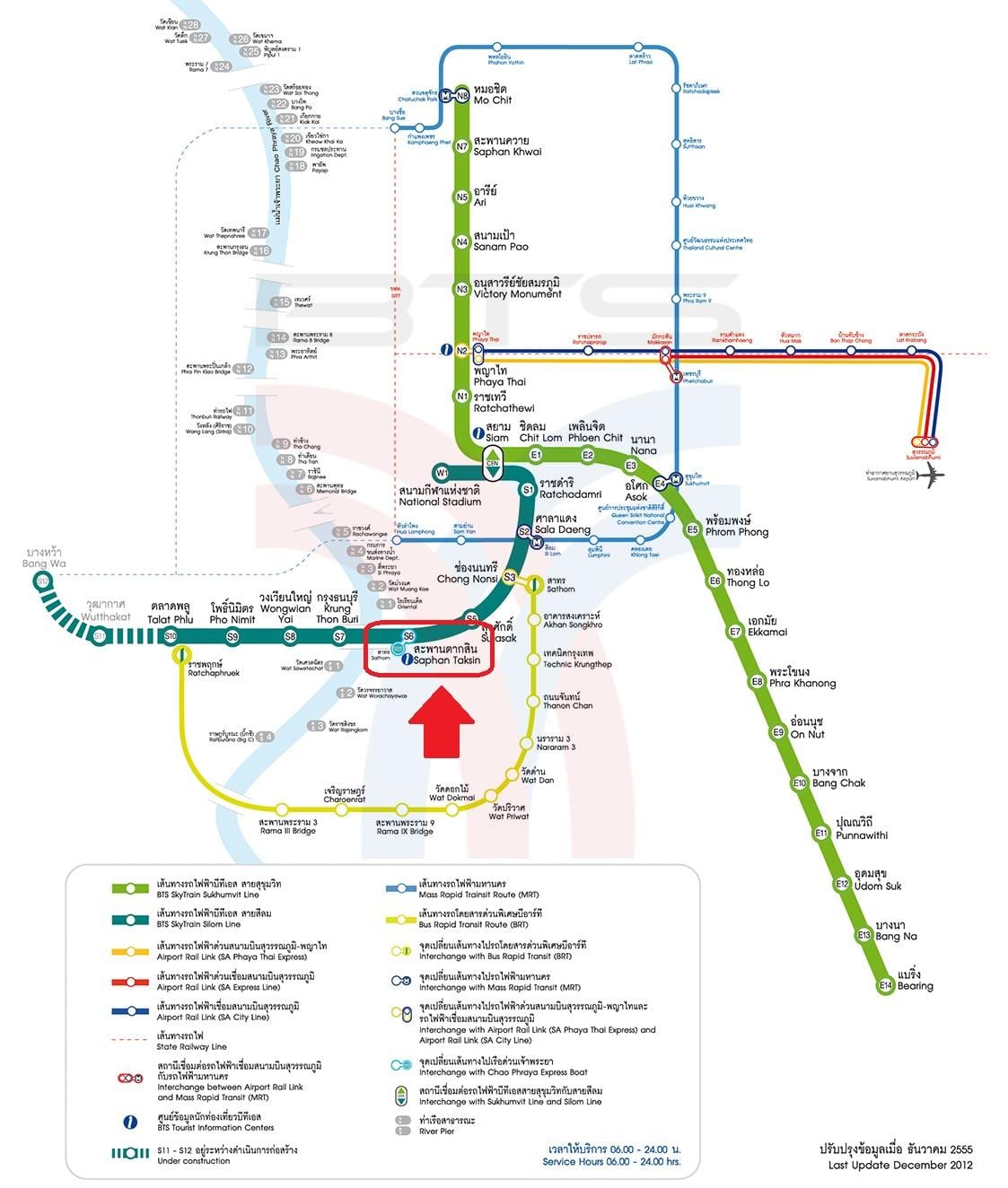 mapa de saphan taksin bts estación