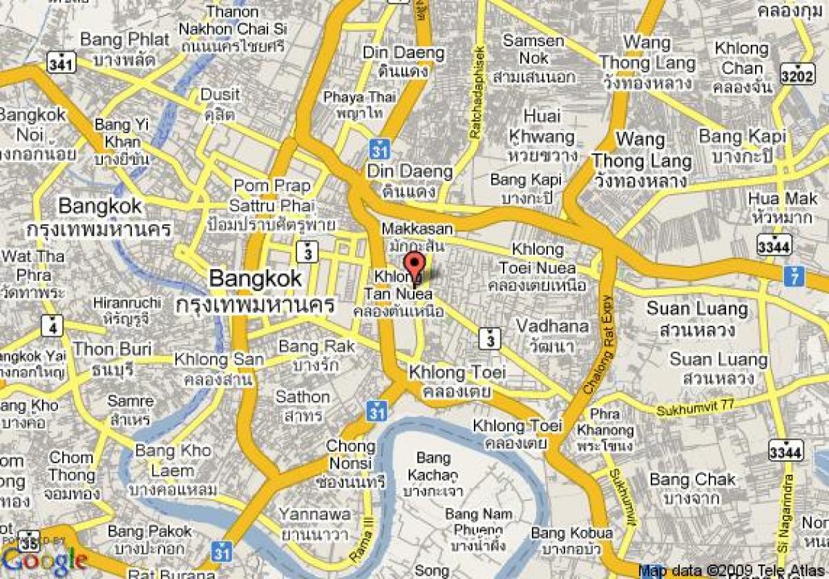 mapa de sukhumvit área de bangkok