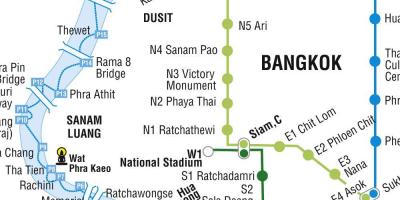 Mapa de bangkok metro e skytrain