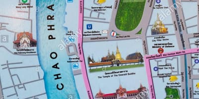 Bangkok mapa con puntos turísticos