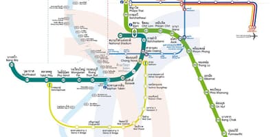 Cidade de Bangkok tren mapa