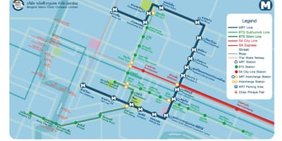 Bangkok aeroporto conexión ferroviaria cidade liña mapa