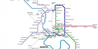 Mapa metro bangkok, tailandia