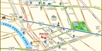 Mapa de río cidade de bangkok
